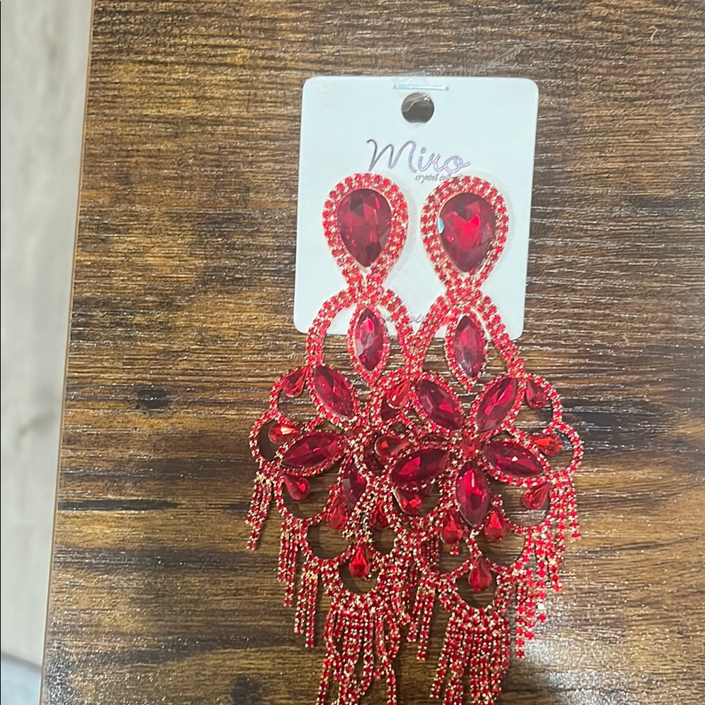 Red Statement Earrings